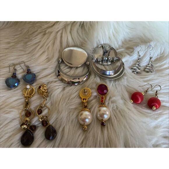 Unbranded Jewelry - Lot Of 6 VTG And Handmade Earrings Clip Ons And Loops